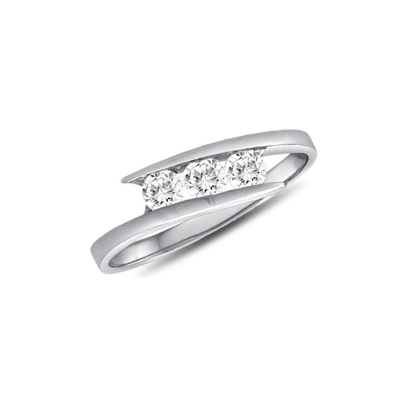 Diamantový stříbrný zásnubní prsten KLENOTA sil1554