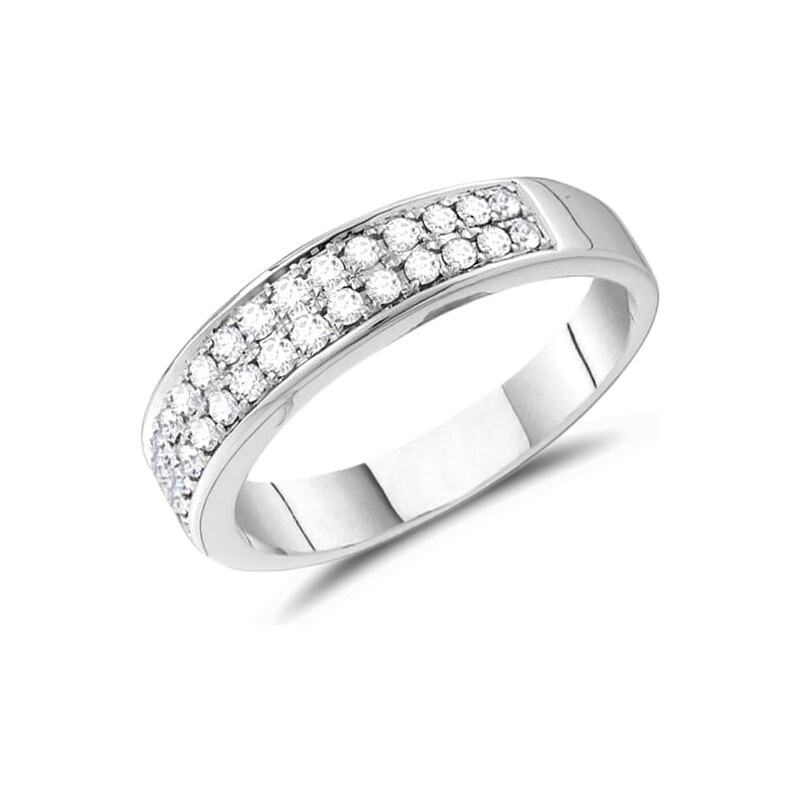 Pánský módní diamantový prsten z bílého zlata KLENOTA je2899