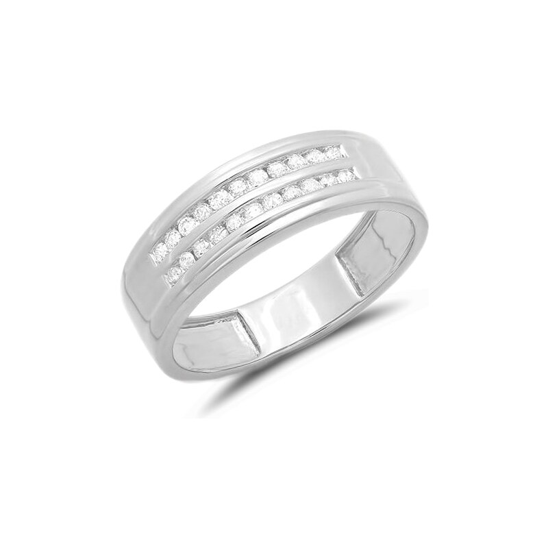 Pánský výroční prsten s diamanty KLENOTA