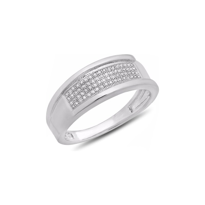 Pánský snubní prsten s diamanty KLENOTA
