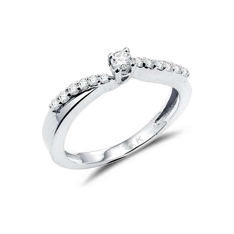 Diamantový zásnubní prsten KLENOTA je2093