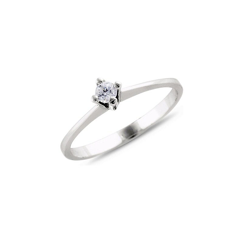 Zásnubní prsten solitérní diamant KLENOTA