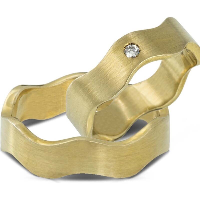 Zlaté snubní prsteny, diamant KLENOTA kln7027y