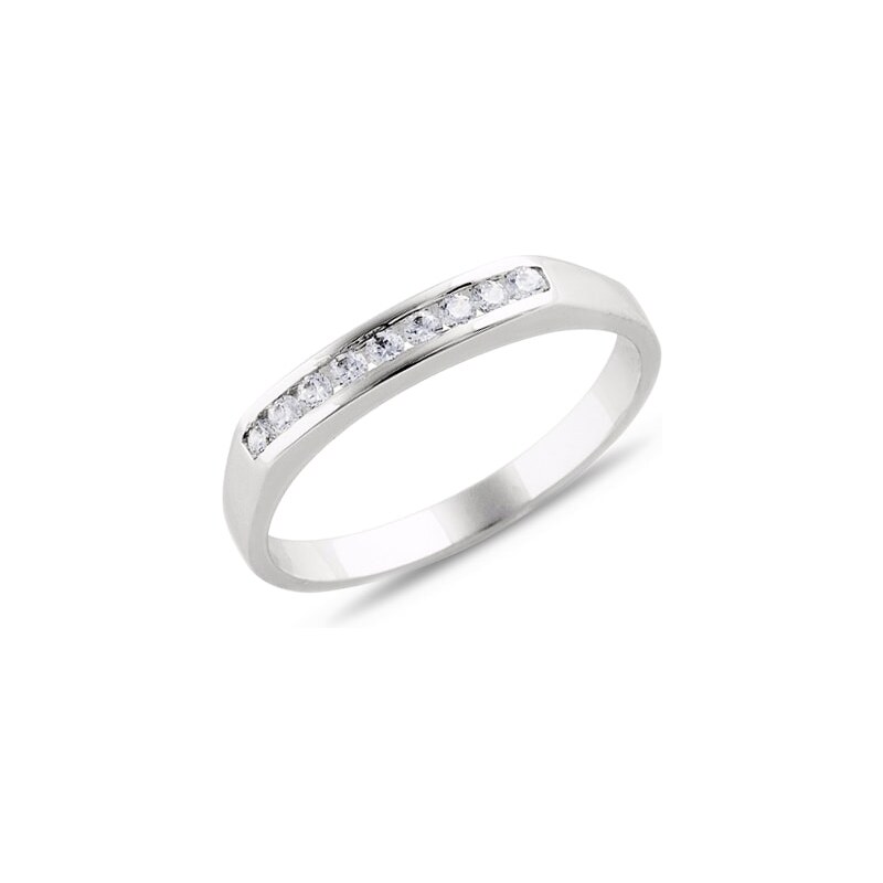 Diamantový snubní prsten v bílém zlatě KLENOTA kln1073