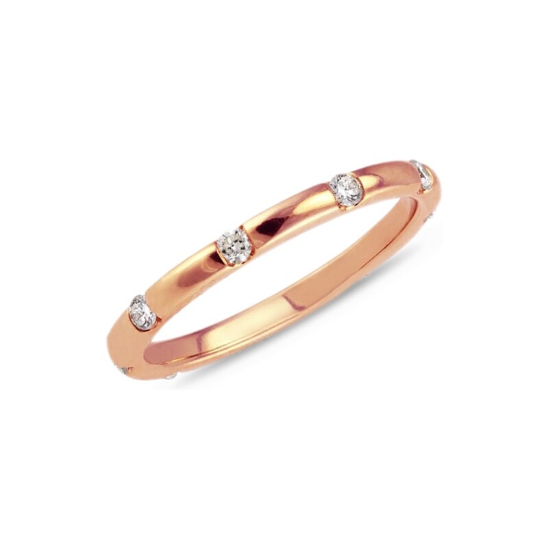 Briliantový prsten v růžovém zlatě KLENOTA kln1130r