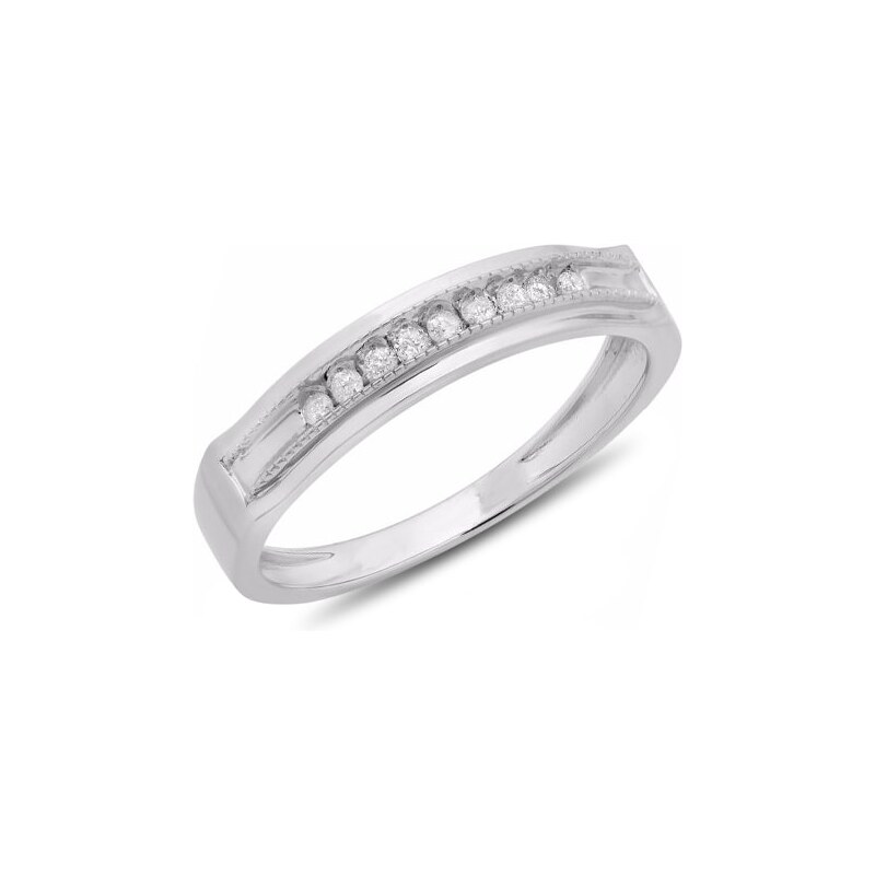 Stříbrný pánský snubní prsten s diamanty KLENOTA sil3975