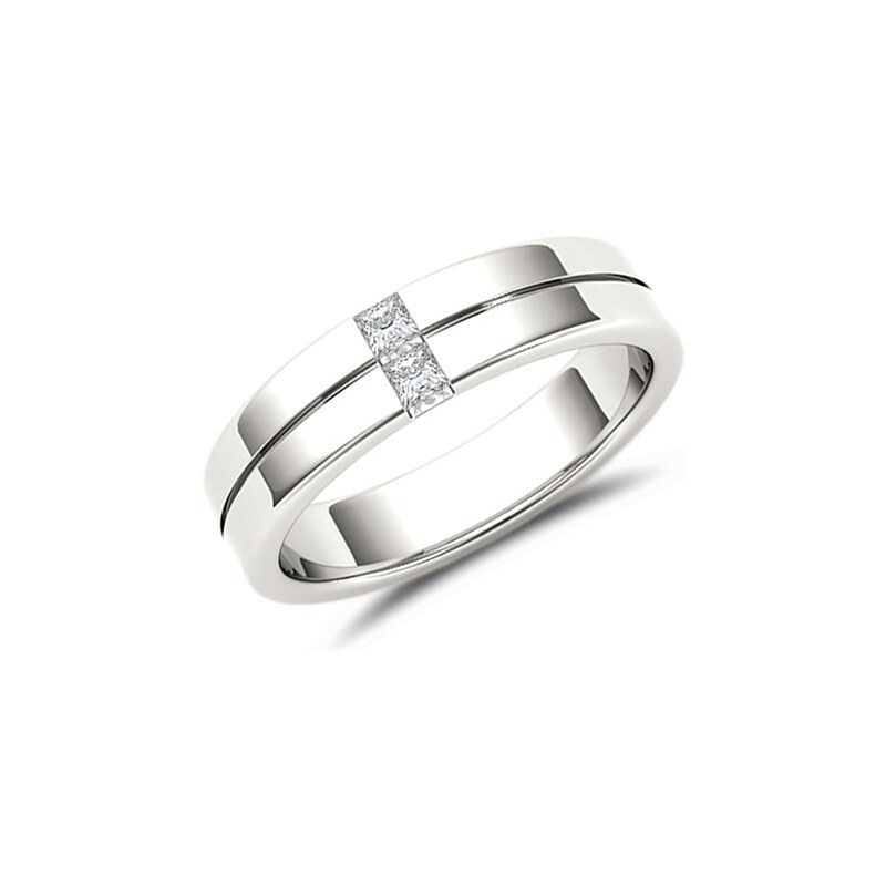 Pánský prsten s brilianty z bílého zlata KLENOTA k0563012