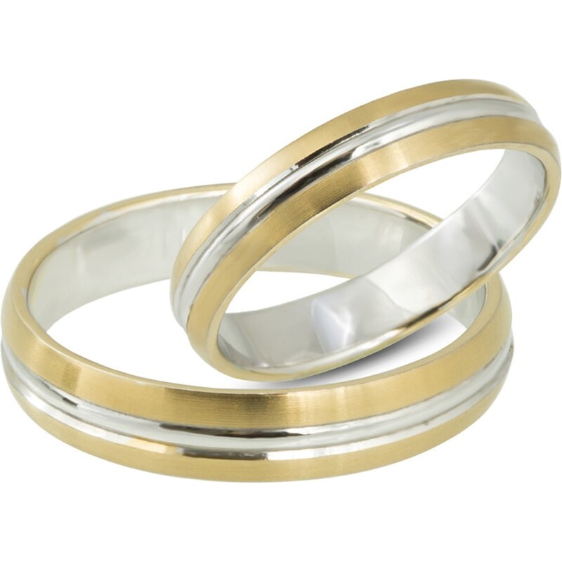 Snubní prsteny z kombinace žlutého a bílého zlata KLENOTA