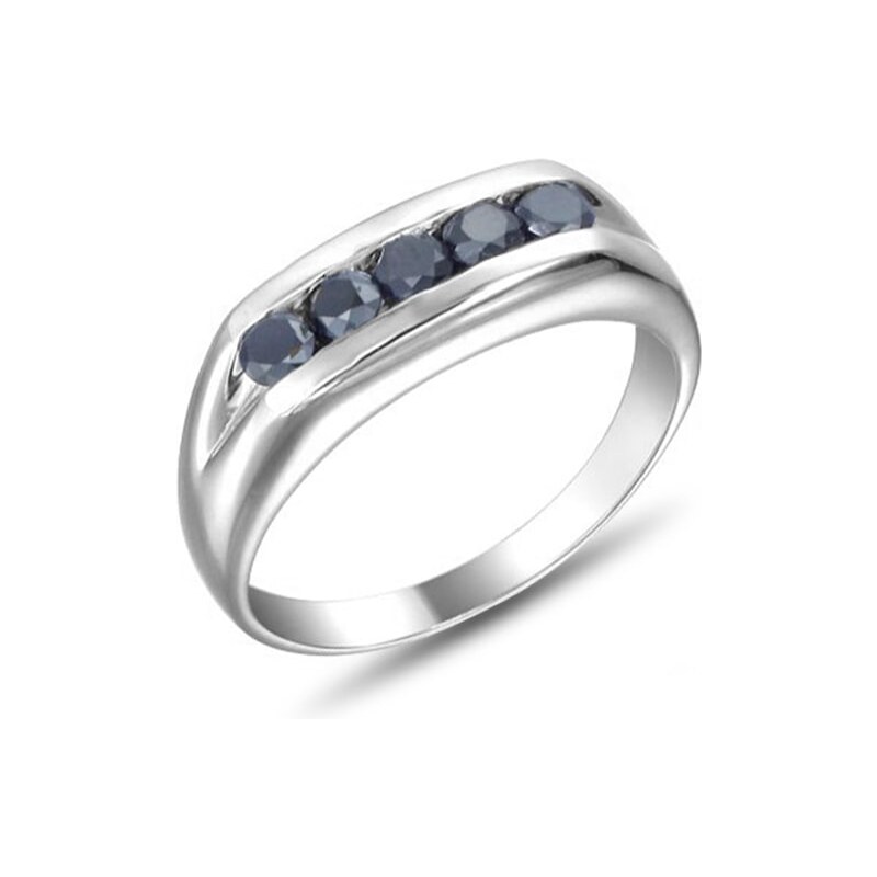 Pánský prsten s černými diamanty KLENOTA sa501