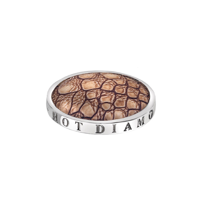 Přívěsek Hot Diamonds Emozioni Faux Crocodile Light Brown Coin 33 mm 25 mmPřívěsek Hot Diamonds Emozioni Faux Crocodile Light Brown Coin 33 mm