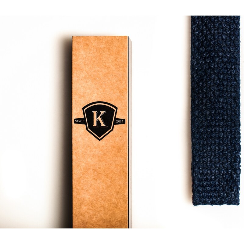 Kavalier's Pletená kravata - Tmavě modrá
