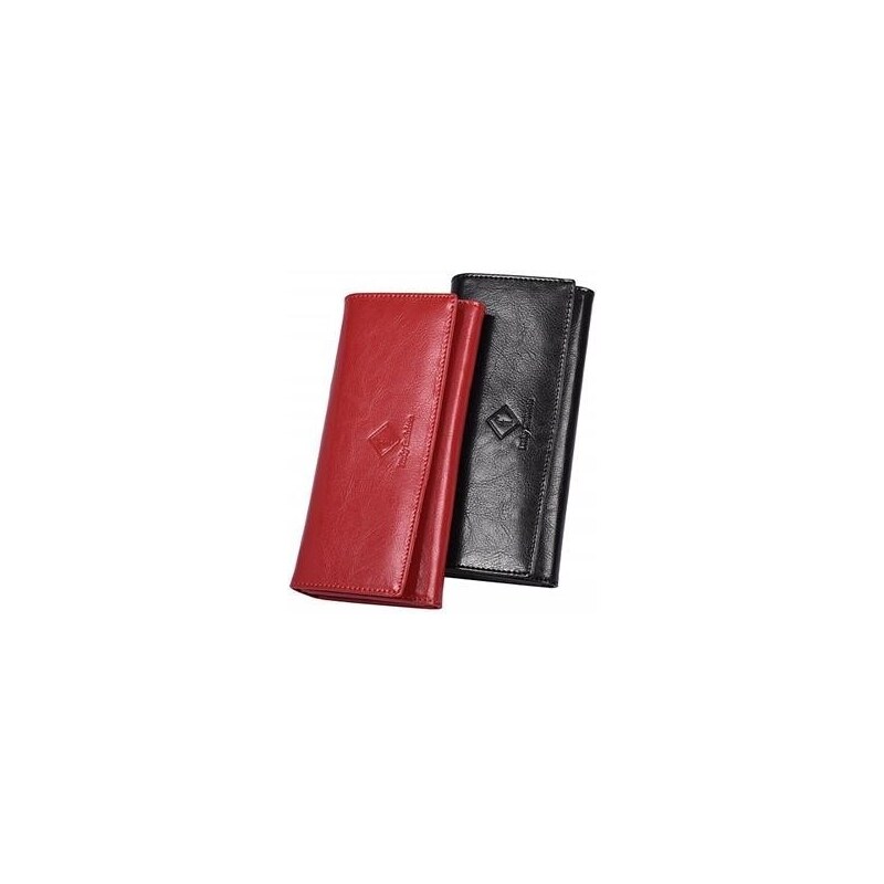 ITALY FASHION Krásná dámská peněženka z přírodní kůže v černé a červené barvě