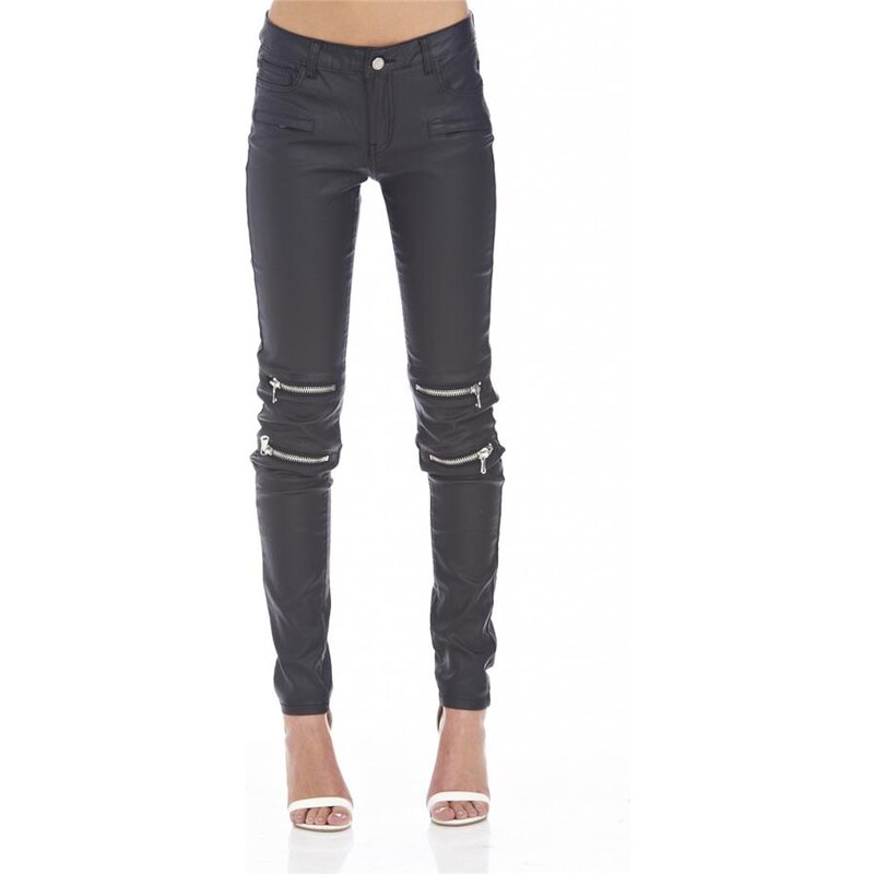 TFNC Černé džíny s lesklým vzhledem