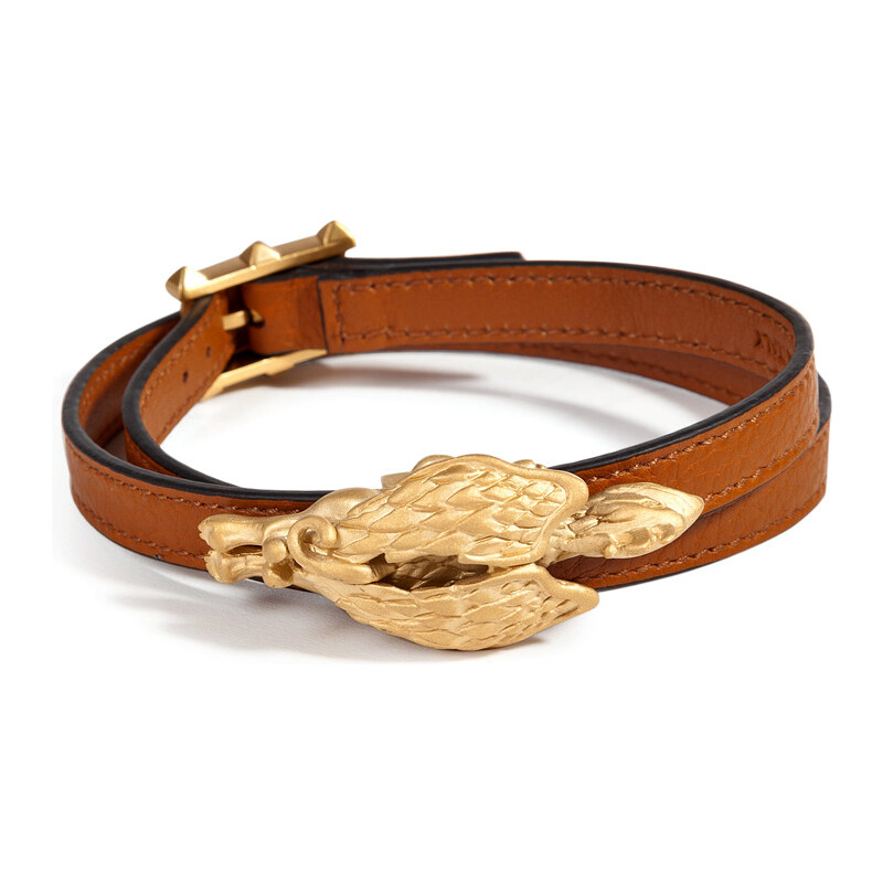 Valentino Leather Griffon Wrap Bracelet