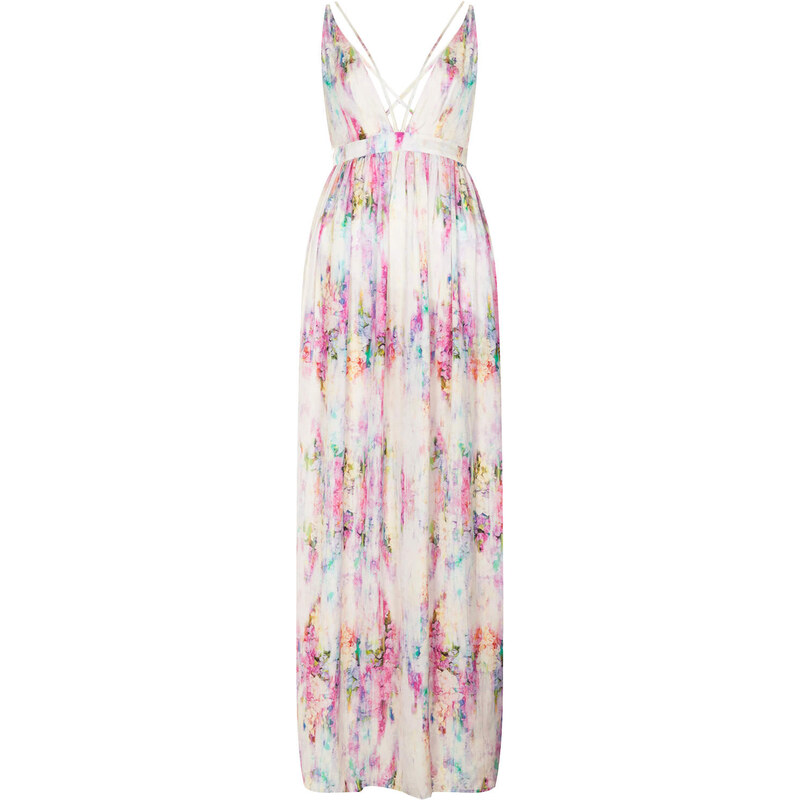 Topshop **Printed Plunging V-Neck Maxi Dress by Oh My Love