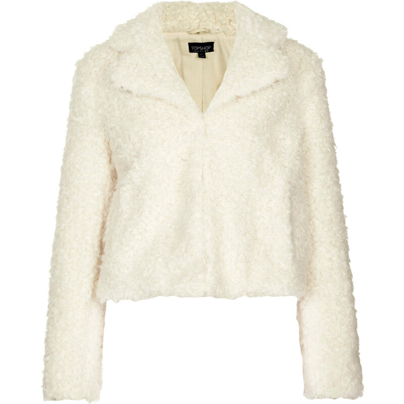 Topshop Cropped Teddy Peacoat