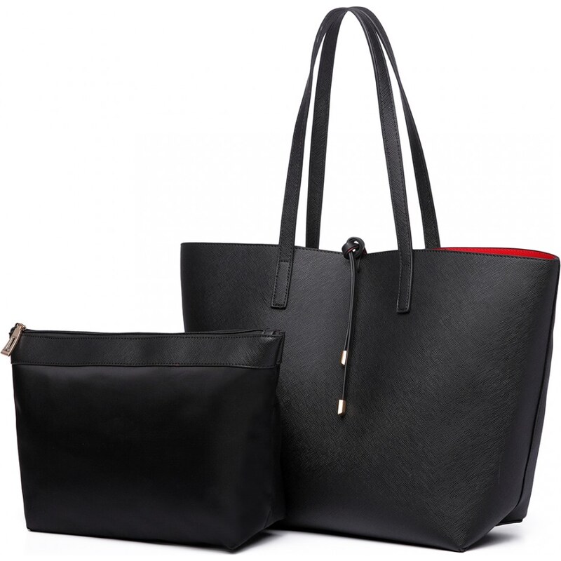 Miss Lulu Kabelka shopper oboustranná Black/Red