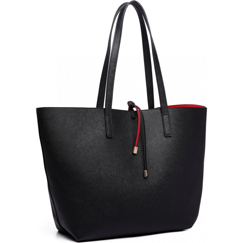 Miss Lulu Kabelka shopper oboustranná Black/Red