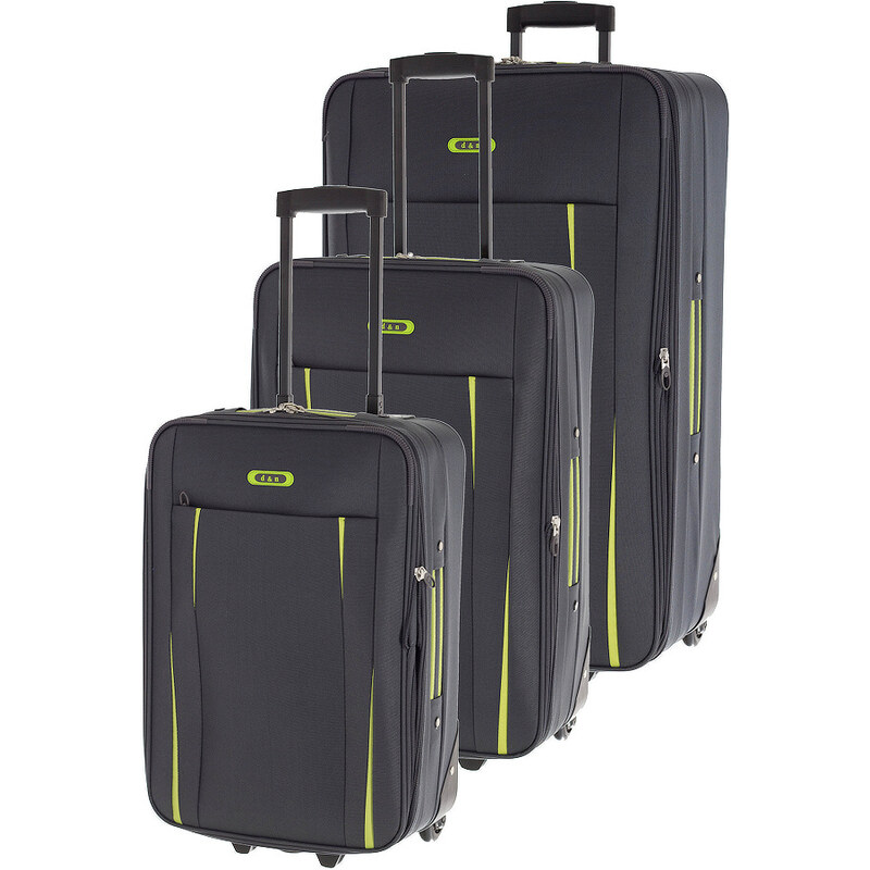Cestovní kufry set 3ks D&N S,M,L 9300-13 šedá