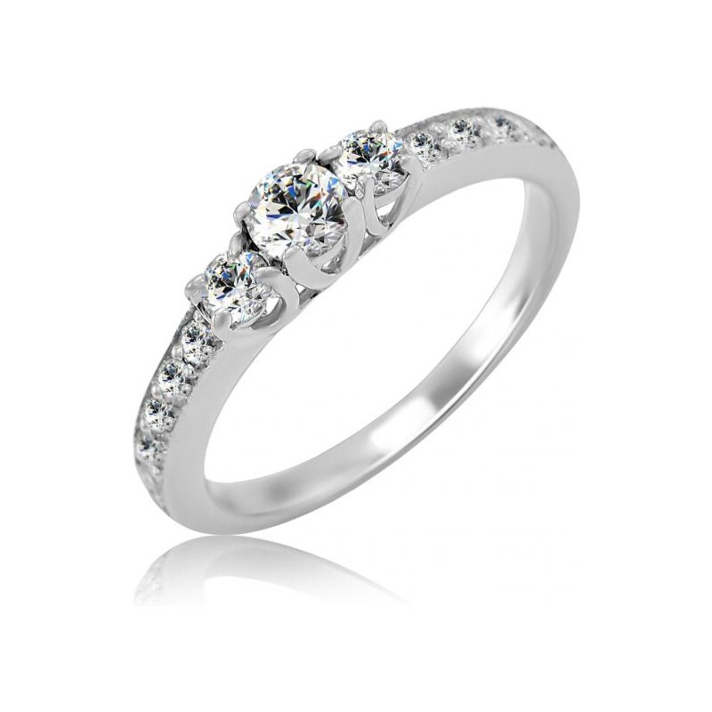 Eppi Zásnubní prsten s postranními diamanty Jenay
