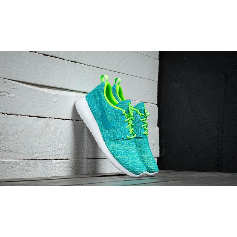 Nike Wmns Roshe One Flyknit Electric Green/ Blue Lagoon/ Glacier Ice