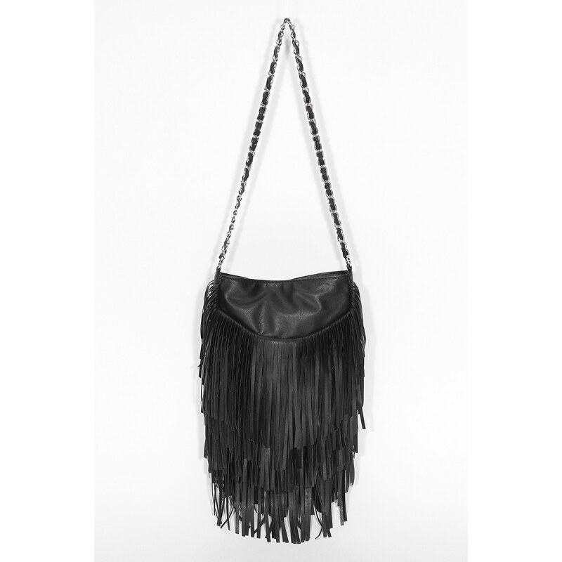 Tally Weijl Black Across Body Bag with Fringes