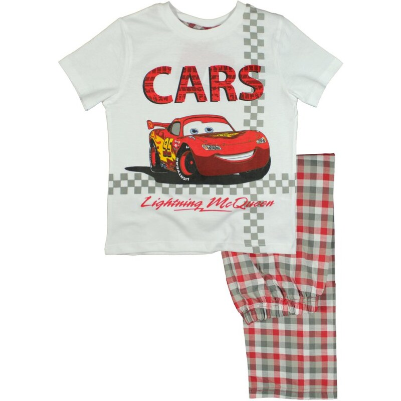 E plus M Chlapecké pyžamo Cars - bílo-červené