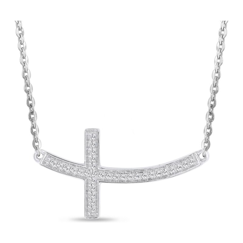 Stříbrný přívěsek s diamanty - křížek KLENOTA sil6785