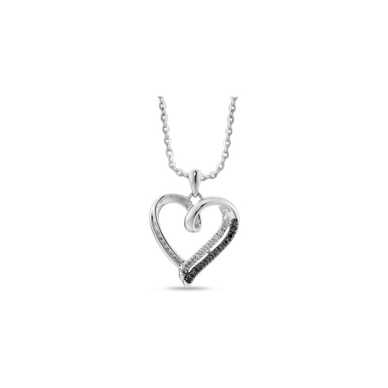 Stříbrný přívěsek srdce s diamanty KLENOTA sil6459