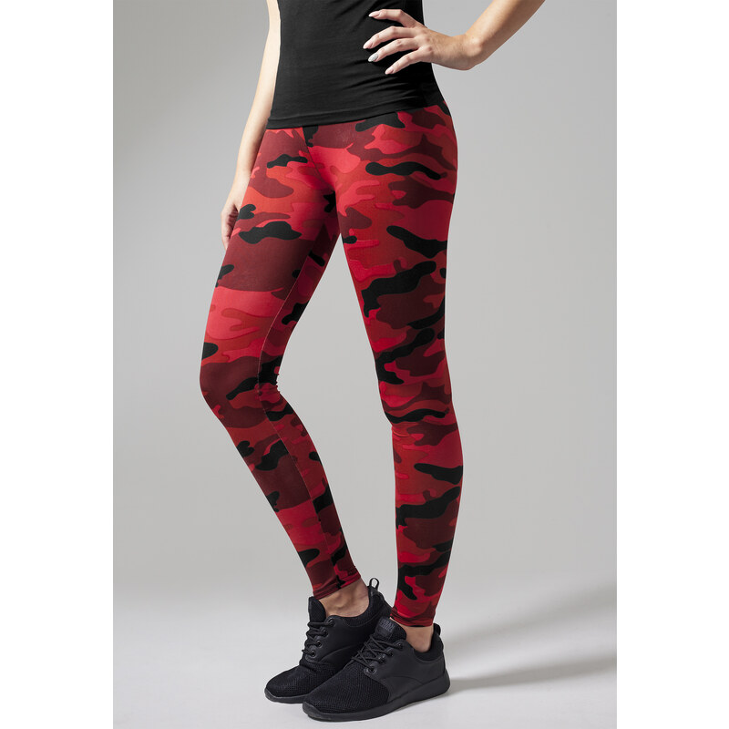 Urban Classics Dámské kamaškové legíny červené camo 107070674