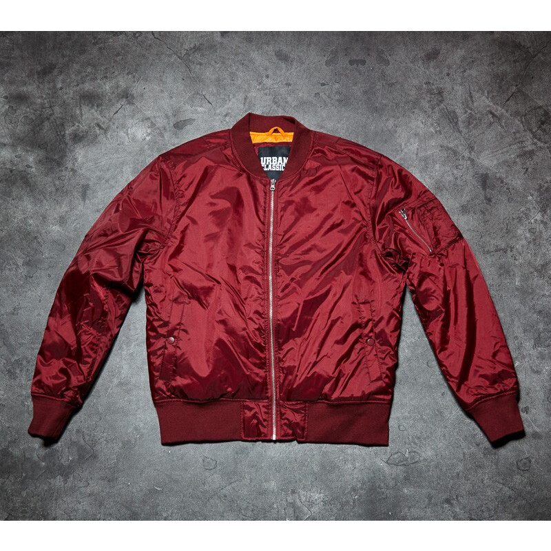 Urban Classics Basic Bomber Jacket Burgundy