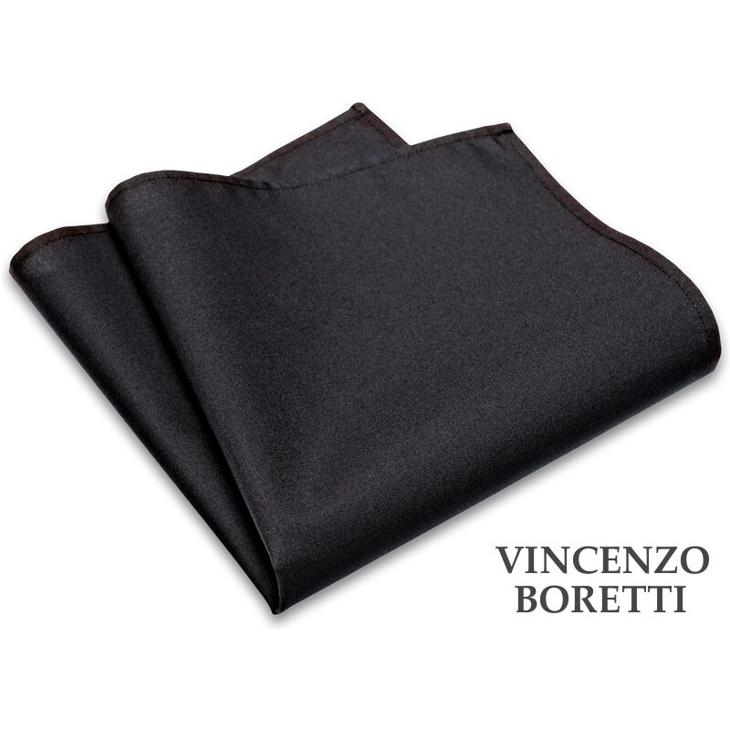 Bavlněný kapesníček Vincenzo Boretti - černý