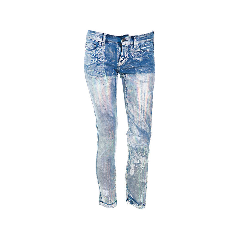 Terranova Silver-effect skintight jeans