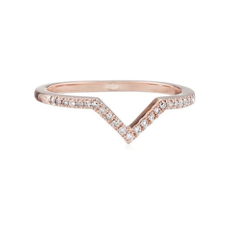 Diamantový prsten z růžového zlata KLENOTA je1847