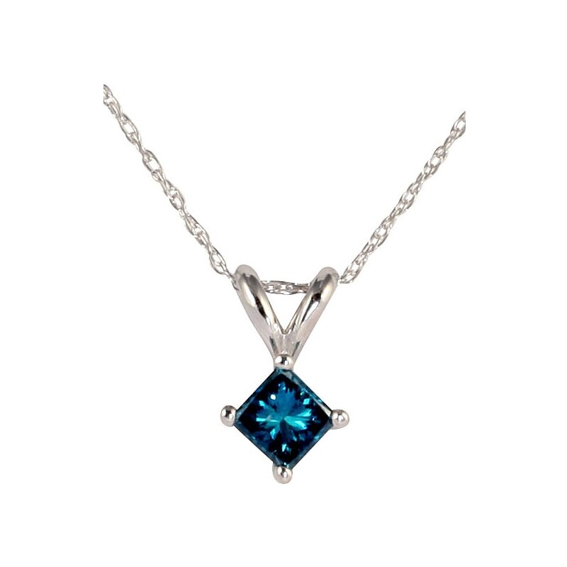 Náhrdelník s modrým diamantem KLENOTA je1198