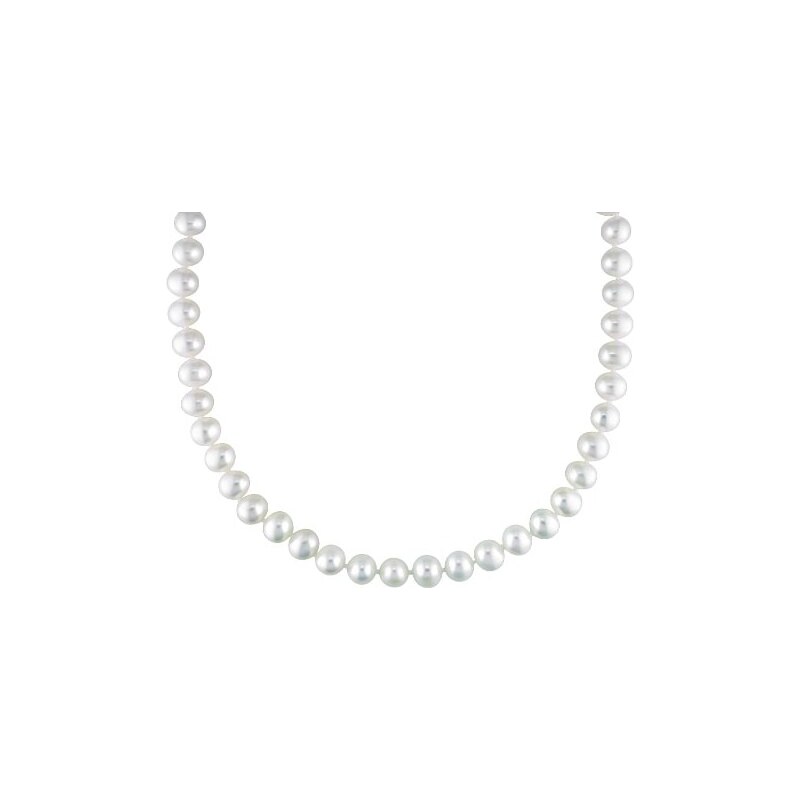 Bílý perlový náhrdelník ve stříbře KLENOTA sil2549
