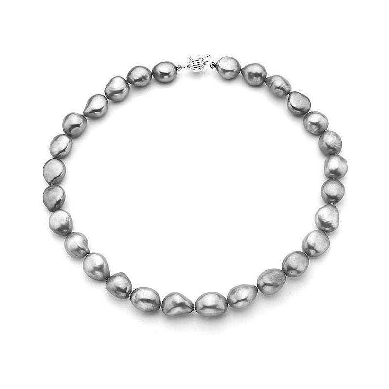 Perlový náhrdelník z šedých barokních perel KLENOTA sil927