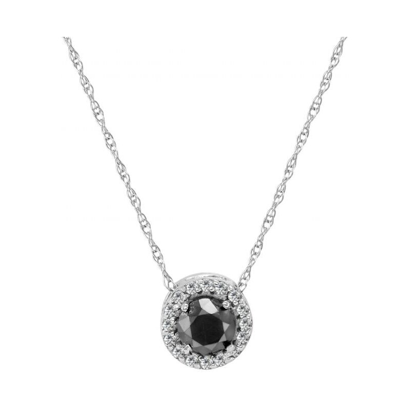 Eppi Zlatý halo náhrdelník s černým diamantem Parag