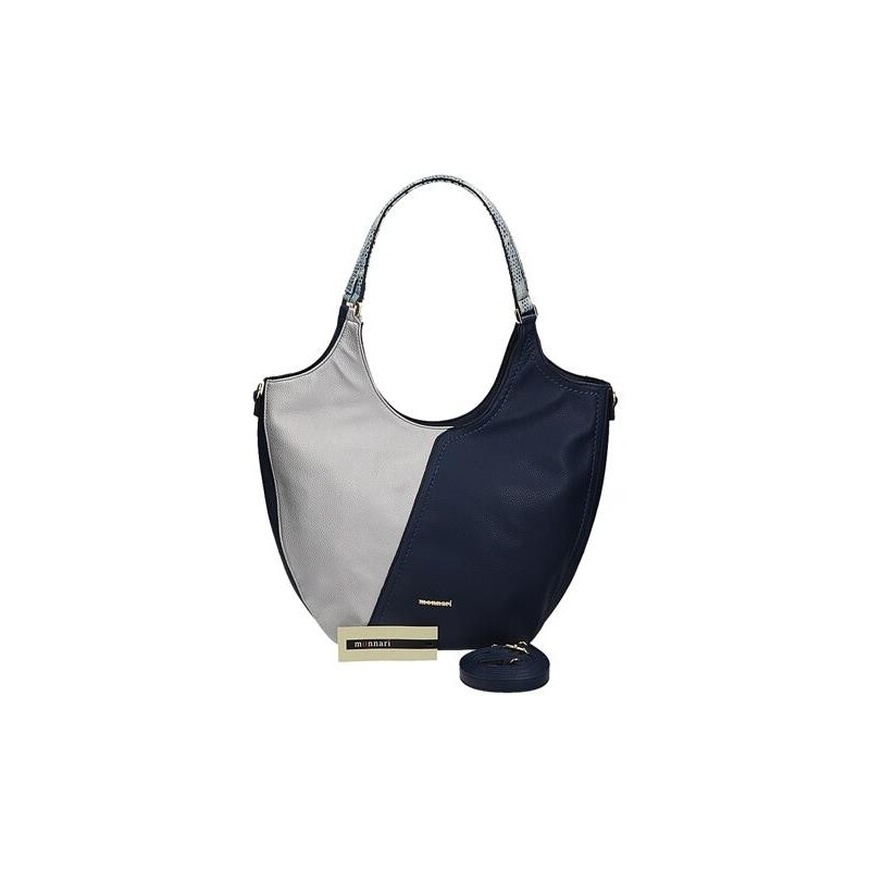 Monnari Originální stříbrno-modrá kabelka se čtyřmi kapsami uvnitř