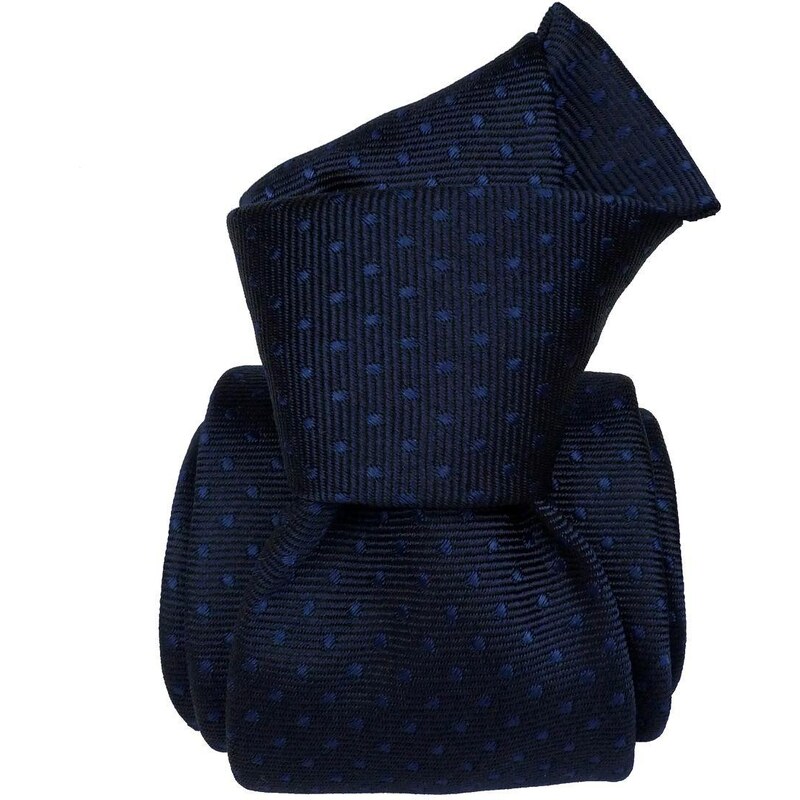 Gentleport Hedvábná kravata - tmavě modrá s puntíky