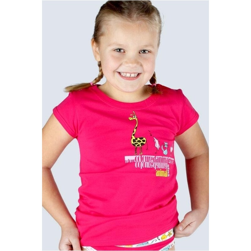 GINA Dívčí tričko s krátkým rukávem Disco VI 28003P - bordo