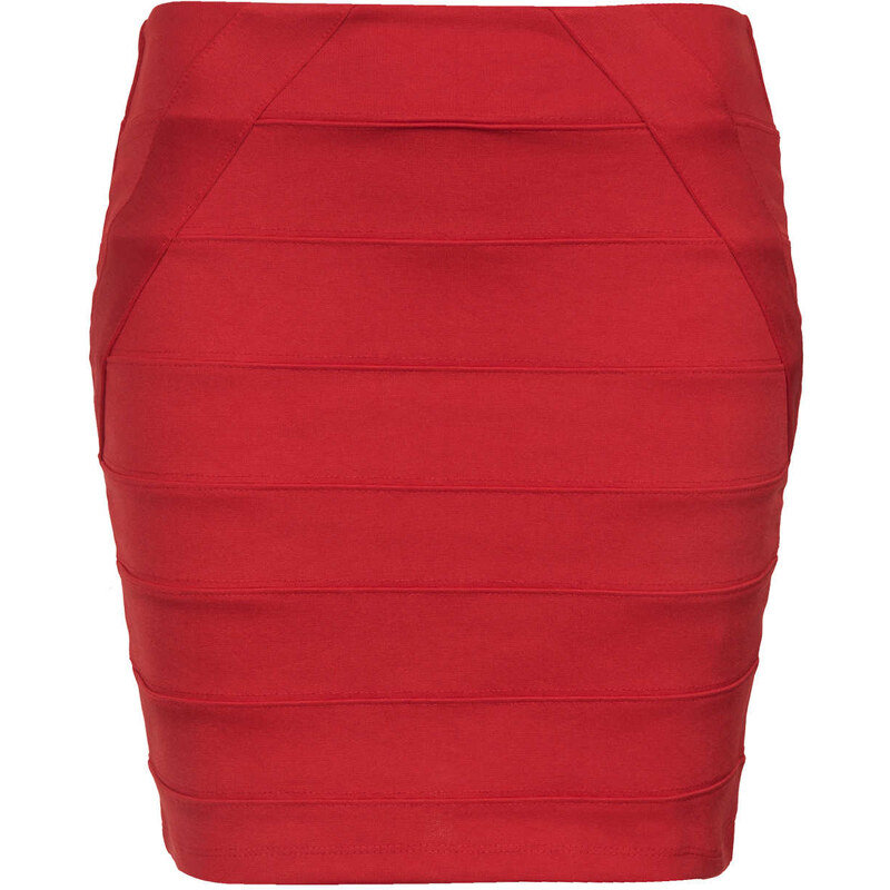 Topshop Red Bandage Panel Mini Skirt
