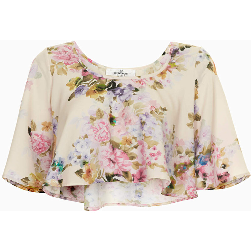 Topshop **Floral Floaty Crop Top by Oh My Love