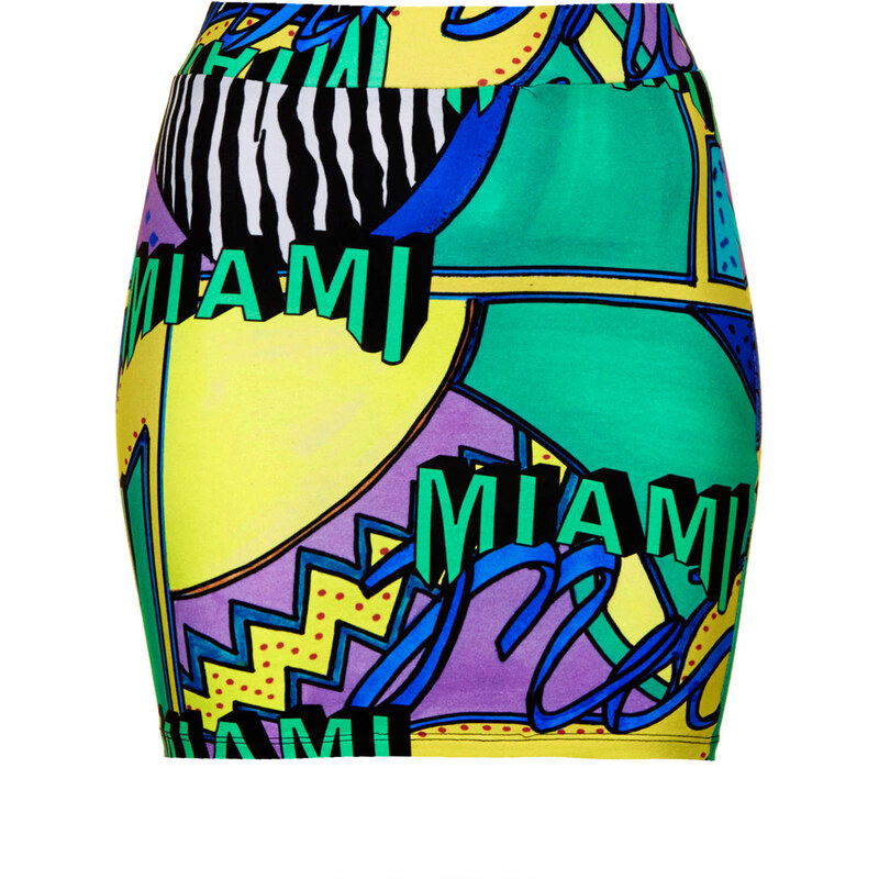 Topshop **Miami 80 Mini Skirt by Illustrated People