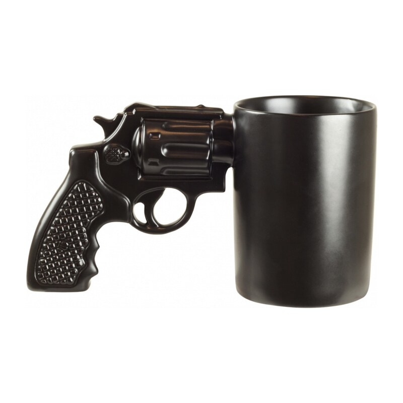 Originální hrnek ve tvaru zbraně INVOTIS Pistol Mug, černý