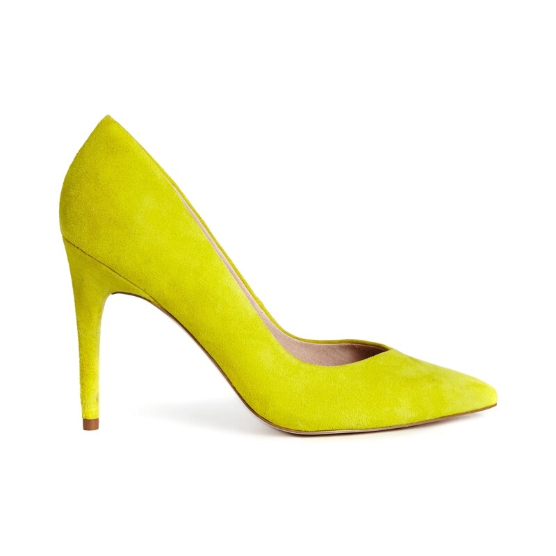 ASOS POTENTIAL Suede Pointed Heels - Yellow
