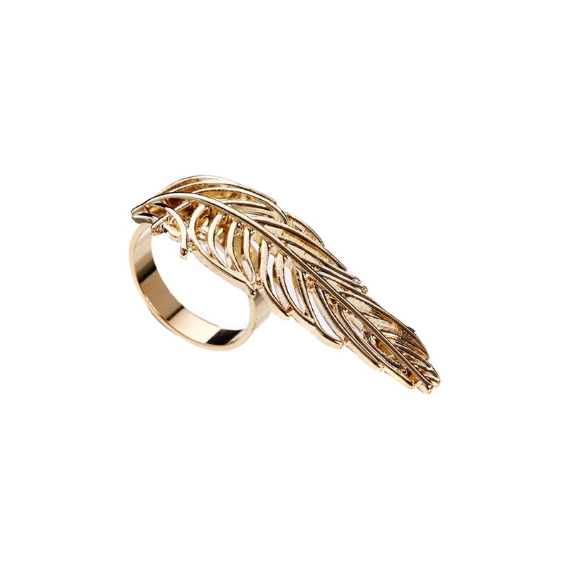 ASOS Filigree Long Leaf Ring - Gold