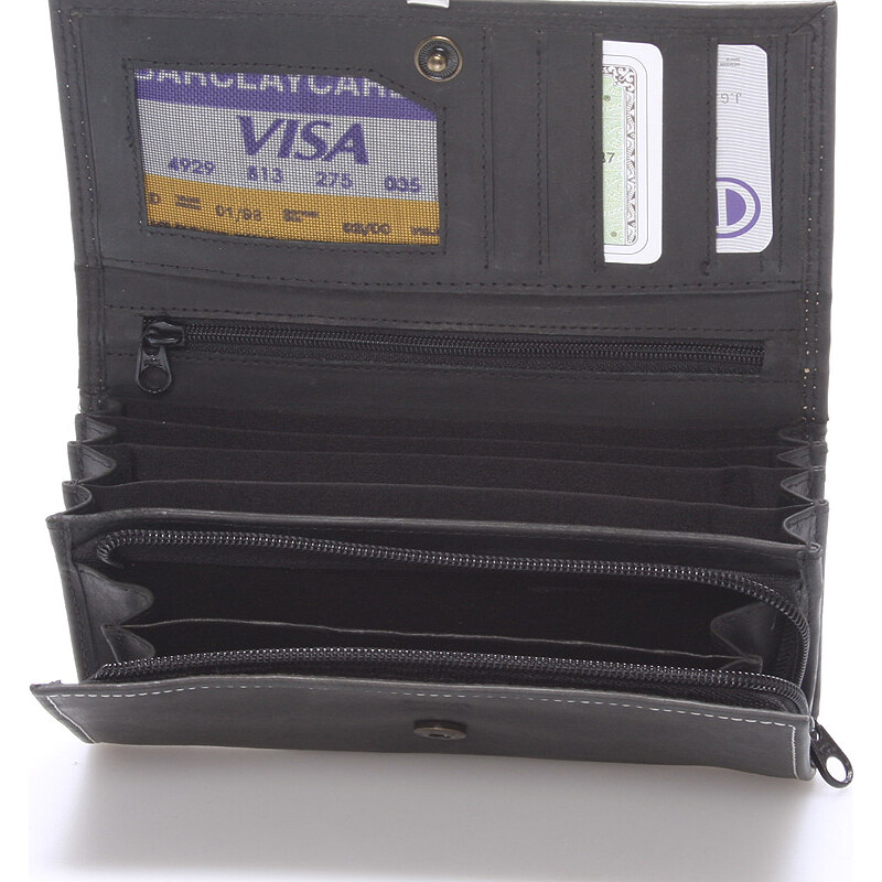 Dámská kožená peněženka černá - Delami Guara černá