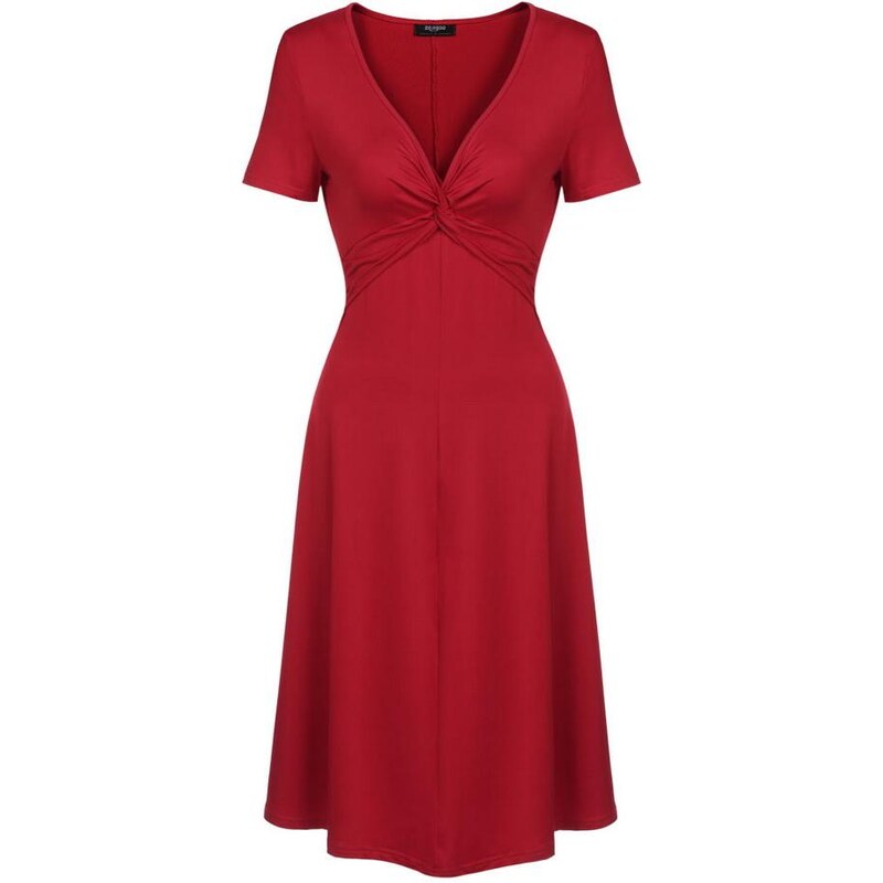 LM moda A Elegantní červené šaty netradiční 423