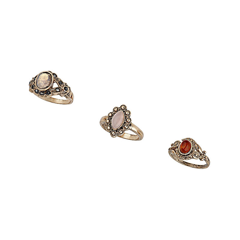 Topshop Mixed Stone Ring Pack